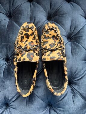 H&M Leopard Print Moccasin Loafers - Tan & Black